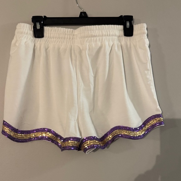 Mary Square White and Purple and gold Football Print Lounge Set - Picture 5 of 6